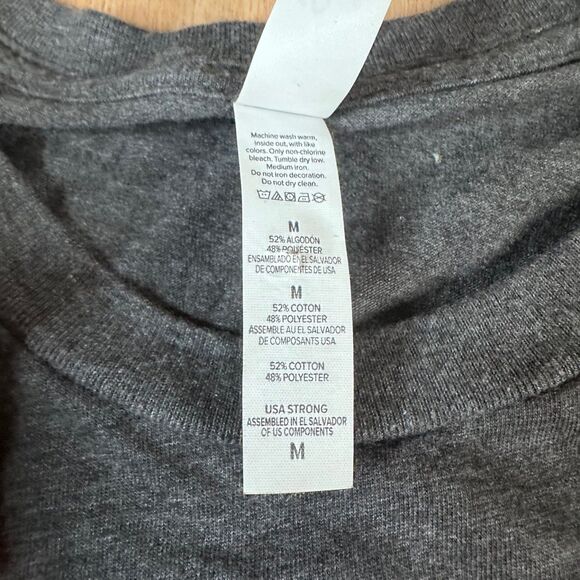 Bella + Canvas Fall Graphic Tee M Gray Fuzzy Boots Flannel Pumpkin Spice - Picture 4 of 4